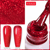 Yeknu  10ml Gold Glitter Gel Nail Polish Crystal Semi Permanent Soak Off UV Gel Varnish Nail Art Manicure Base Top Coat