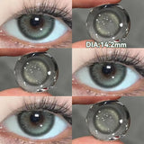 Yeknu  2PCS New Gray Prescription Contact Lenses Fashion Pupils Cosmetics Eye Color Lenses Myopia Colored Contact Lenses Brown