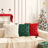 Yeknu  Christmas Throw Pillow Cover Festive Green with Golden Accents Reversible Cushion Case for Living Room Zipper Closure