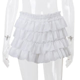 Yeknu  Cryptographic Fashion Y2K Ruffle Tiered Mini Skirts Co-ord Sets Elegant Outfits Tie Front Tops and Skirt 2 Piece Matching Sets