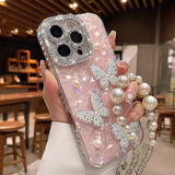 Yeknu  Holographic Heart Silicone Phone Case For iPhone 17 ProMax 17 15 16 13 14 12 Air 11 Case Funda Sparkling Rhinestone Camera Frame