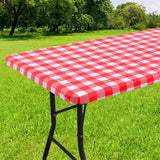 Yeknu  Olanly Rectangle Vinyl Table Cover Stretch Waterproof Table Covers Fitted Tablecloth For Home Party Camping Table Cloth Outdoor