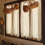 Yeknu  Rustic Fre Lav Semi-Panel Curtain Fabric Door Drape Bedroom Study Room Kitchen Cabinet Partition Blind No Punching Needed