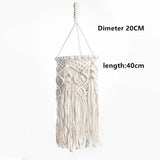 Yeknu  Handmade Macrame Light Shade Chandeliers Hanging Lamp Cover Handcraft Tassel Light Cover  Macrame Woven Bohemia Tapestry Decor