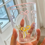 Yeknu  3D Colorful Stars Glass Cup High Borosilicate Glass Transparent Drink Water Cup  Milk Coffee  Juice  Glass