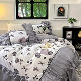 Yeknu  3Pcs French Romantic Lace Bedding Sets Queen Sizes Duvet Cover Set King Size Brushingprocess Skin Friendly Suitable For All Ages