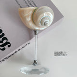 Yeknu  Handmade Shell wine glass conch cup design niche cocktail glass goblet ins style light luxury