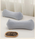 Yeknu 2025 new pure cotton three-dimensional triangular striped buckwheat pillow full buckwheat hull filling to protect cervical spine