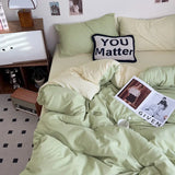 Yeknu  New Washed Cotton Single Quilt Cover Solid Color Double Duvet Cover Skin Friendly and Comfortable Bedding 150x200 180x220