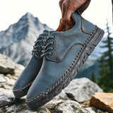Yeknu  Men Boots Spring Autumn High Top Handmade Leather Shoes Soft Sole Comfortable Fashion Sneakers Non-slip Durable Stylish Loafers