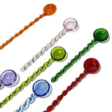 Yeknu  Cute Spiral Handle Glass Spoon Borosilicate Heat-resistant Coffee Mixing Spoon DessertI Ice Cream Spoon Largesoup Spoon