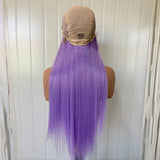 Yeknu  Light Purple Wig Long Silky Straight Synthetic Lace Front Wig Free Part Natural Hairline for Women Daily Party Heat Resistant