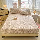 Yeknu Elastic Fitted Sheet Floral Style Bedsheet Soft Bed Cover Home Bed Linen Sheets drap de lit (Pillowcase Need Order)