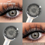 Yeknu  Myopia Lenses 1 Pair Colored Contact Lenses with Degree Natural Eye Contacts Brown Lenses Gray Pupils Yearly Disposable