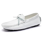 Yeknu  Spring Luxury Brand Loafers Soft Sole White Casual Shoes Designer Soft Leather Versatile Fashion Business Driving Leather Shoes