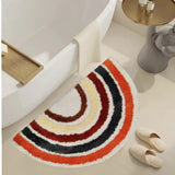 Yeknu  Tufted Rainbow Bathroom Mat Soft Tufting Colorful Bedroom Carpet Bathmat Rug Non Slip Pad Aesthetic Home Room Decor 45x80cm