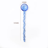 Yeknu  Cute Spiral Handle Glass Spoon Borosilicate Heat-resistant Coffee Mixing Spoon DessertI Ice Cream Spoon Largesoup Spoon