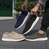Yeknu  Men's Vulcanized Shoes Simple and High-quality Design Breathable Mesh Cool Flat Shoes Outdoor Activities Daily Hiking Men Shoes