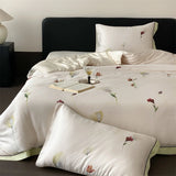 Yeknu  Luxury Organic Bamboo Soft Silky Printing Bedding Set Single Double Queen King Size Duvet Cover Flat/Fitted Bed Sheet Pillowcase