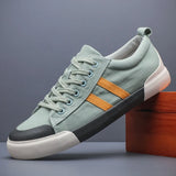 Yeknu  Men's Canvas Shoes  Spring New Fashion Summer Breathable Versatile Lace Up Skateboarding Shoes Men Foot Flat Shoes
