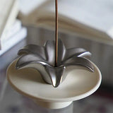 Yeknu  Handmade 3D Glass Ceramic Lily Incense Holder Ornament Glass Fragrance Ornament