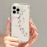 Yeknu  Flower Phone Case For iPhone 17 16 Pro Case iPhone 13 15 14 11 12 Pro Max 16E Air 8 7 Plus XR SE Transparent Shockproof Cover
