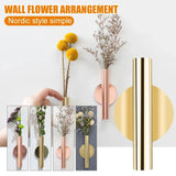 Yeknu 1Pcs Creative Rose Golden Vase Wall Holder Stainless Steel Flowerpot Home Wedding Decoration for Livingroom Wall Mirror Vase
