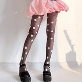 Yeknu  Y2K Polka Dot Stockings Women Tights With Polka Dot Print Summer 30D Ultra-thin Translucent Spicy Girl Sheer Pantyhose