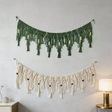 Yeknu  Macrame Wall Hanging Tapestry Hand Woven Macrame Tapestry Boho Decor Modern Boho Tapestry Wall Decor Macrame Banner Garland