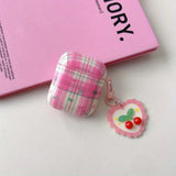 Yeknu  Niche plaid bow is suitable for airpodspro 1st 2nd 3rd 4th generation Bluetooth headset case protective case