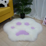 Yeknu  Lovely Cat Paw Pattern Soft Plush Carpet Home  Rugs and Carpets for Home Living Room