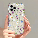 Yeknu  Flower Phone Case For iPhone 17 16 Pro Case iPhone 13 15 14 11 12 Pro Max 16E Air 8 7 Plus XR SE Transparent Shockproof Cover