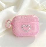 Yeknu  Cute heart-shaped diamond earphone protective case, simple, convenient and easy to carry