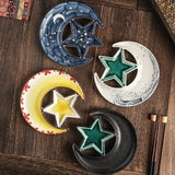 Yeknu  1PC Japanese Tableware Dumpling Plate with Vinegar Plate Creative Breakfast Ceramics Commercial Tableware Creative Household
