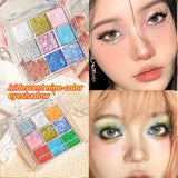 Yeknu  9 Color Glitter Eyeshadow Palette High Pigment Gold Shimmer Matte and Sparkle Finish Multi Tones for Daily Glam and Party Looks