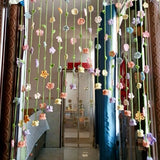 Yeknu  Finished Product Flower Woven Door Curtain Small Flower Bell Orchid Bedroom Door Decorative Popular Sister Gift Room