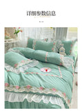 Yeknu Princess Style Korean Bed Skirt Bed Sheet Embroidered Ruffle Lace Quilt Cover Ins Bedding For Girls Luxury Home Textiles