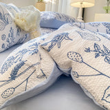 Yeknu  Korean Style Seersucker  Washed cotton Bedding Set  Girls Twin Queen Size Duvet Cover   Bed Linens Kids Fashion