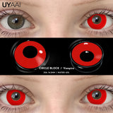Yeknu  Cosplay Contact Lenses Makeup Colored Pupils Cosmetics Black Lenses Halloween Green Contact Lenses  White Pupils Red lens