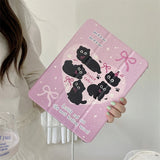 Yeknu  Cute little black cat For iPad 2024 2022 Pro Air 11 12.9 13 Case 9.7 10.2 5th 6th 7th 8th 9th 10th Generation Air 5 4 10.9 Cover