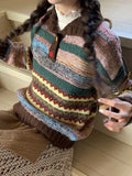 Yeknu  Knitted Autumn Winter Pullover Sweater Tops Women Geometric Print Fashion Long Sleeve Ladies Sweaters KoreanLoose Woman Sweater