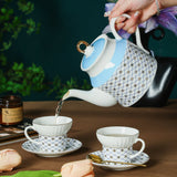 Yeknu  1PC Ceramic bone China coffee cups and teapots, high-end and light luxury British afternoon tea sets