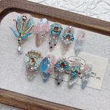 Yeknu 10Pcs High Quality Handmade Press on Nails Simple And Elegant  Royal A must For Trends Fashion Weapon Nail Stickers  Elegant