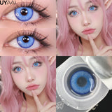 Yeknu  Halloween Cosplay Color Contact Lenses Cosplay Lens Anime Red Lenses Girl Tears Graduated Colored Lenses Makeup Eye Len