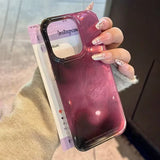 Yeknu  Simple Black Purple Gradient Vortex Pattern Phone Case For iPhone 15 Cases iPhone 11 12 13 14 16 Pro Max XS X XR 7 8 Plus Cover