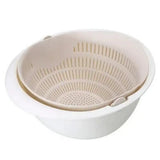 Yeknu  Kitchen silicone double-drainage basket, dish cleaning storage basket, filter for bowls, draining dish, vegetable cleaning strai