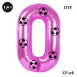 Yeknu  Soccer Birthday Party Decoration Multi Color Number 7 Balloon 32Inch 1 2 3 4 5 6 7 8 9 Digit Football Balloon Large Figure Golob