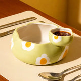 Yeknu  Creative Ceramic Egg Flower Shaped with Sauce Bowl Household Dim Sum Snack Fruit Salad Bowl Soup Noodles Breakfast Tableware