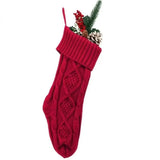 Yeknu  Large Size Christmas Stockings 18 Inches Length Hanging Loop Design Hanging Stockings Cable Knitted Texture