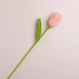 Yeknu  Tulip Artificial Flowers Handmade Crocheted Bouquet Eternal Flowers Birthday Gift for Girlfriend Living Room Decor Faux Fur F...